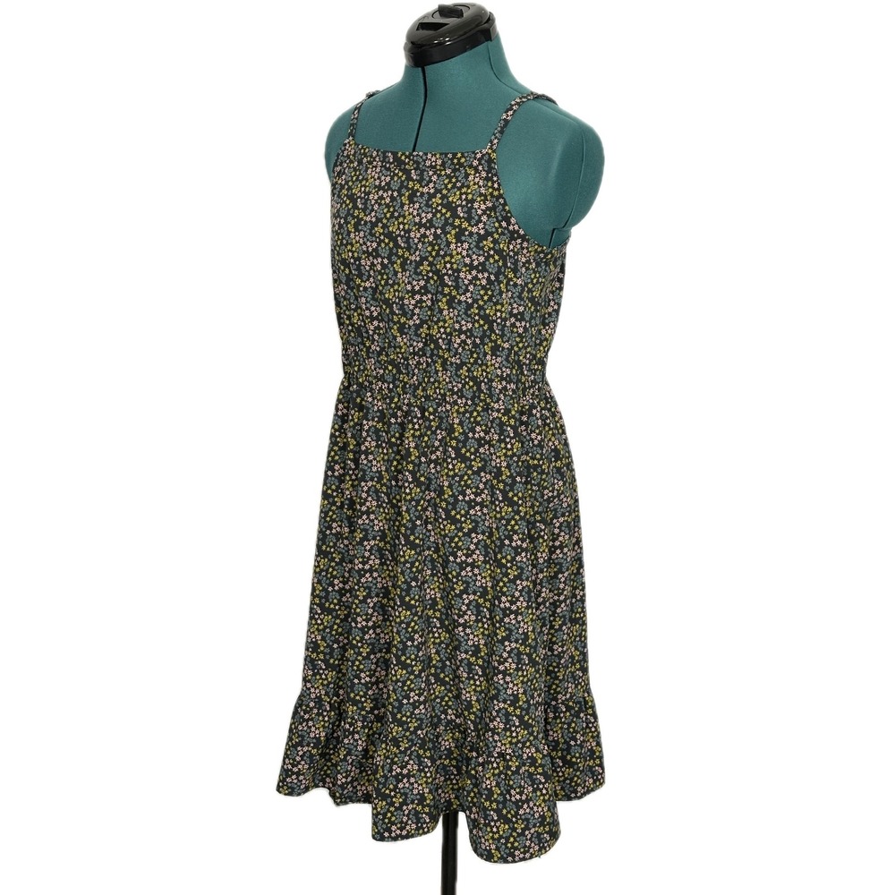Toad&Co Sunkissed Bella Dress Small Black Floral Ruffle Hem Sustainable Sundress